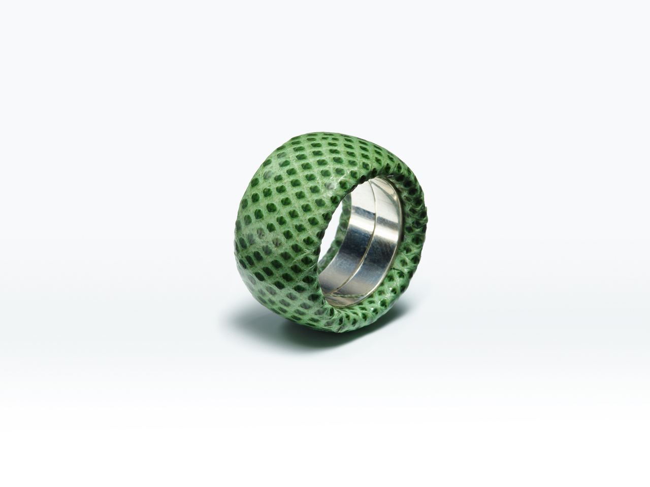 Leather Ring, MERET OPPENHEIM – LEATHER RING, green
