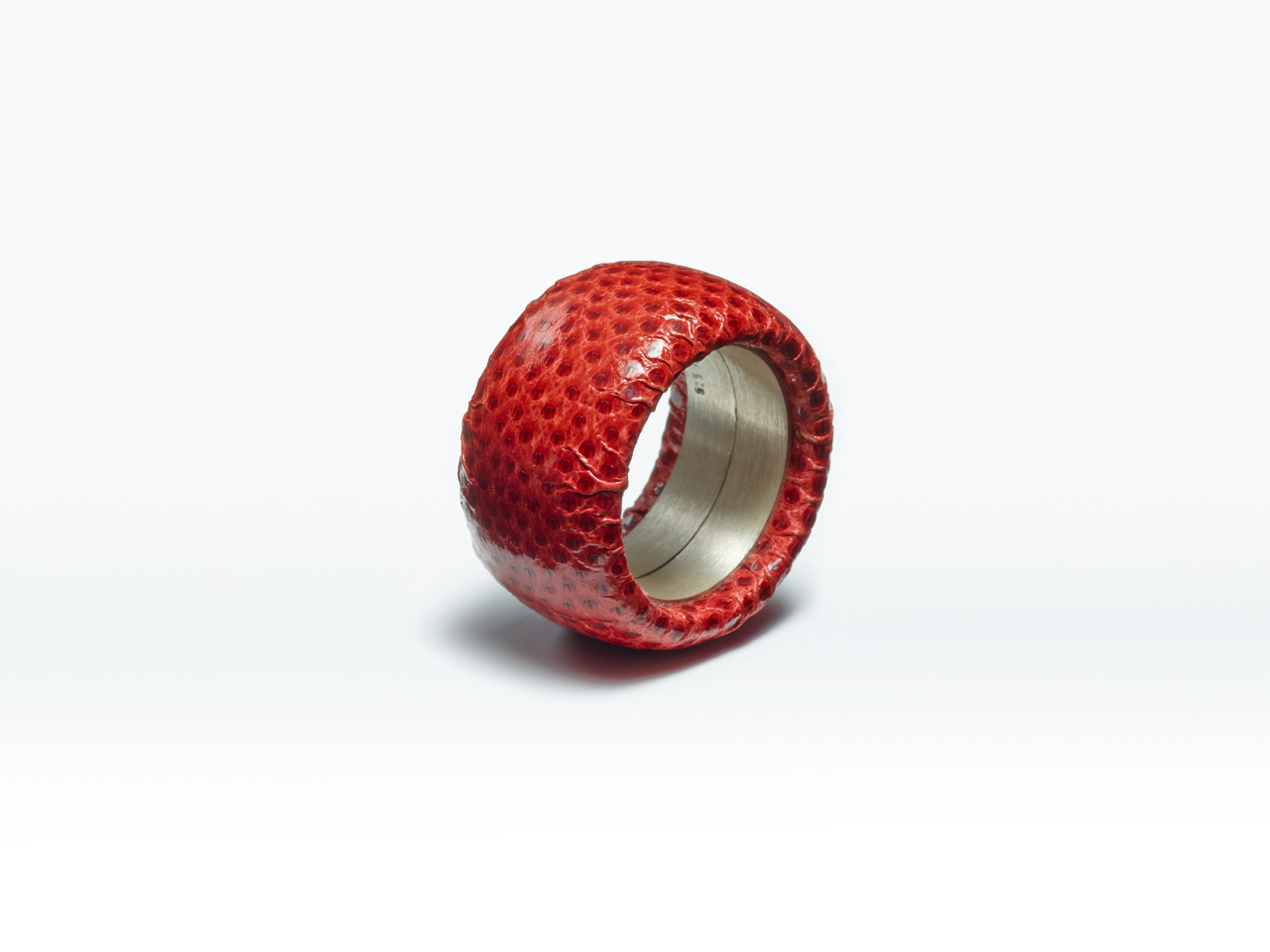 Leather Ring, MERET OPPENHEIM – LEATHER RING, red